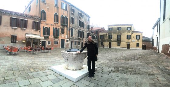 Holiday Goddess contributor Mark Ferguson in Venice.