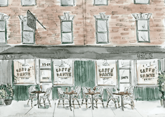 Caffe Dante Street Scape print from Dante store