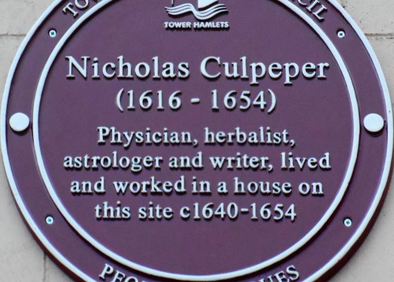 Plaque tribute to Nicholas Culpeper