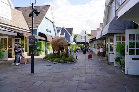 Cityscape of street at Bicester Village.