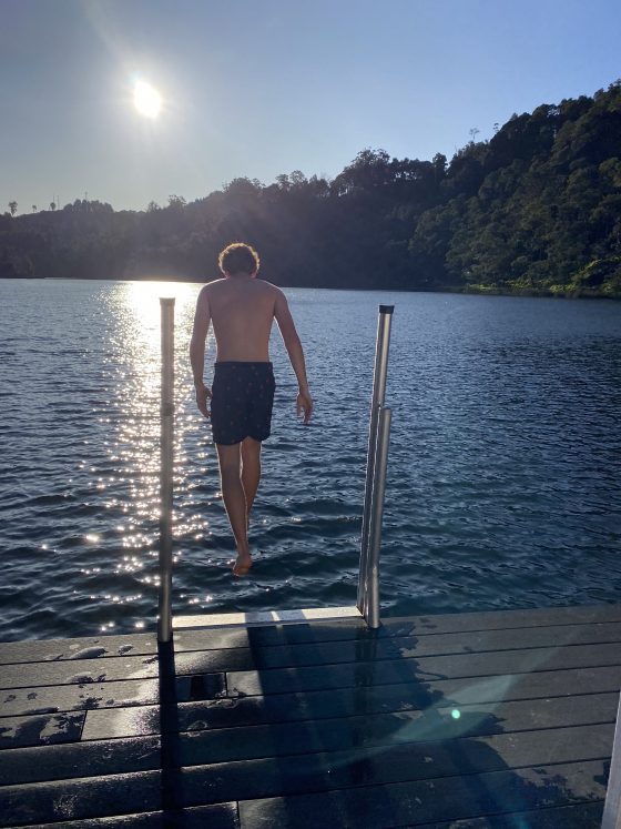 Diving into Lake Derby is a must when experiencing the sauna, photo by Felicity Loughrey