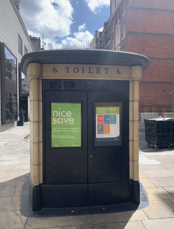 The increasingly rare public toilet in London. Photo credit Victoria Aitken