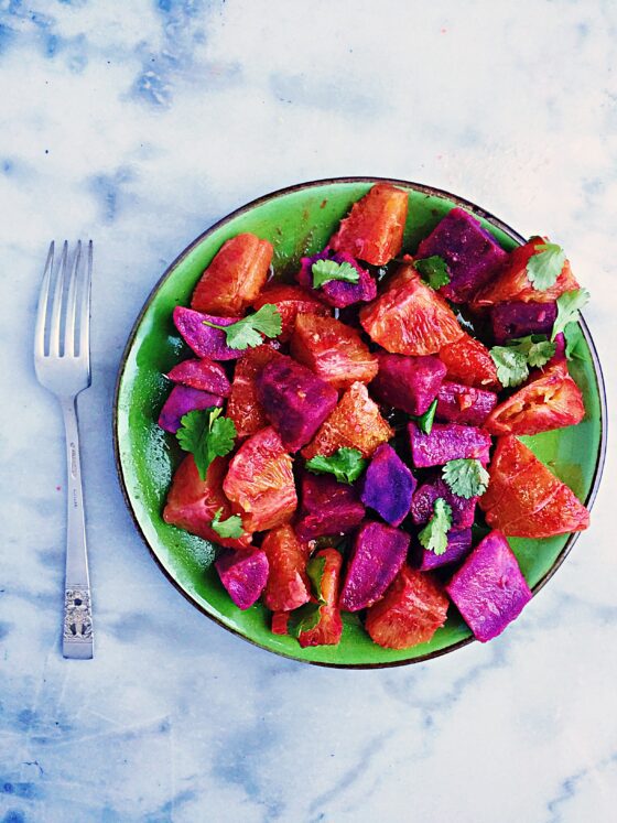 Purple Sweet Potato And Blood Orange Salad photo by Kerstin Rodgers