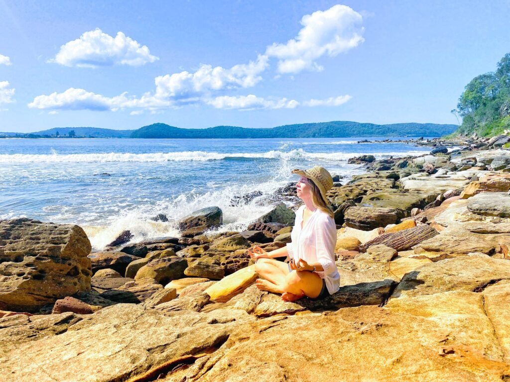 Meditation on a rock by Shelley Anne Morgan