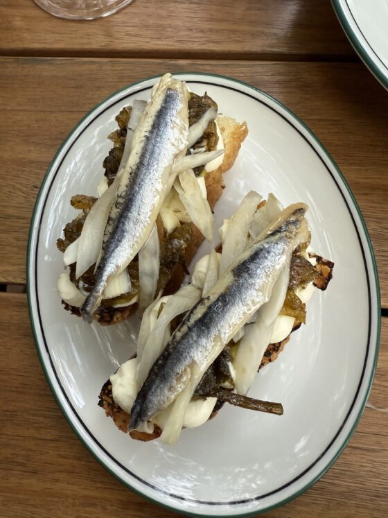 White Anchovy Ricotta and Pickled Fennel on Toast $10pp