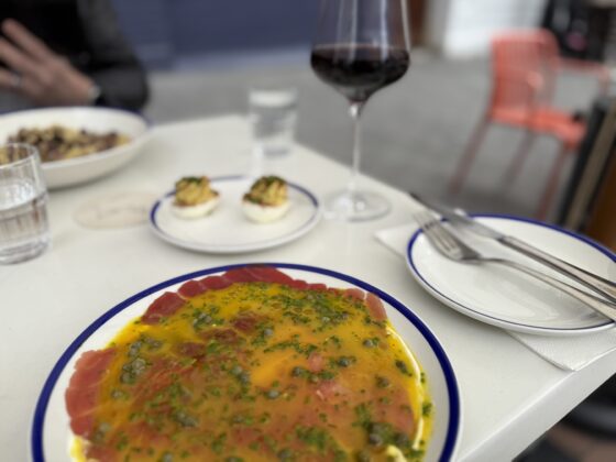 Tuna Crudo, Mandarin, Quark Pitzi