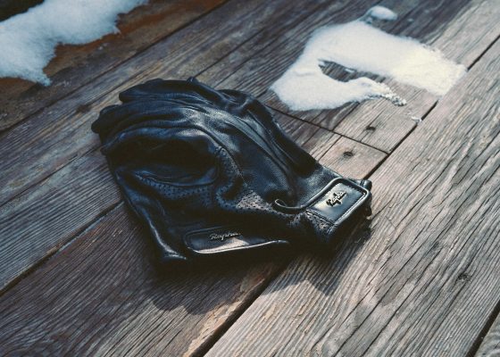 leather bag on wooden surface