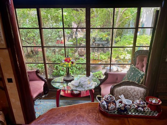 A view to the rear garden from inside.